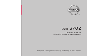 2018 Nissan Z COUPE Owner Manual